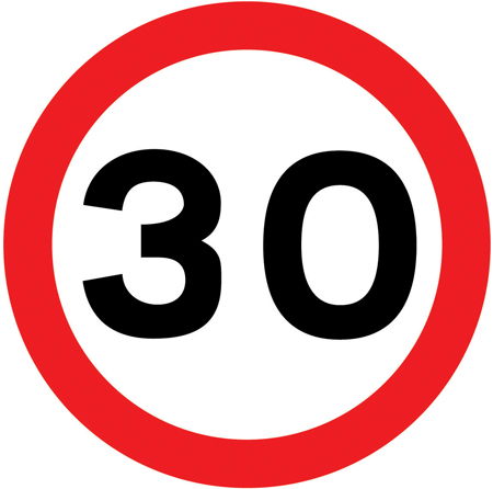 30 mph sign