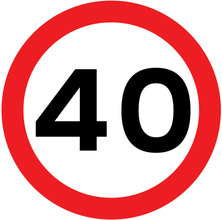 40 mph sign